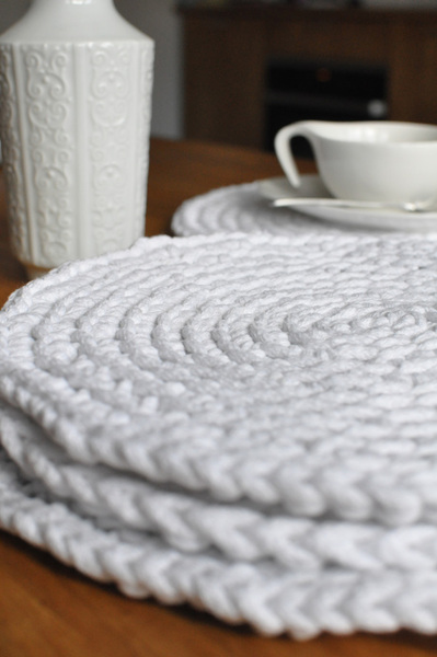 podkładki / maty kuchenne White, komplet 4 sztuk