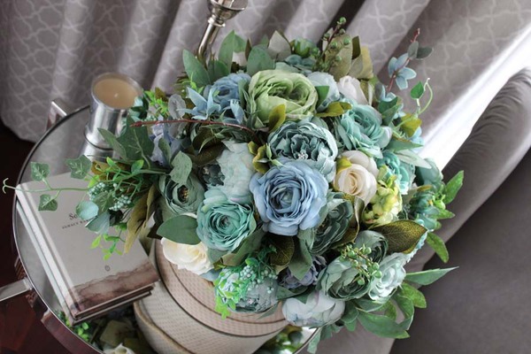 Blue Moon, bukiet / Flowerbox / kompozycja, wys.36cm