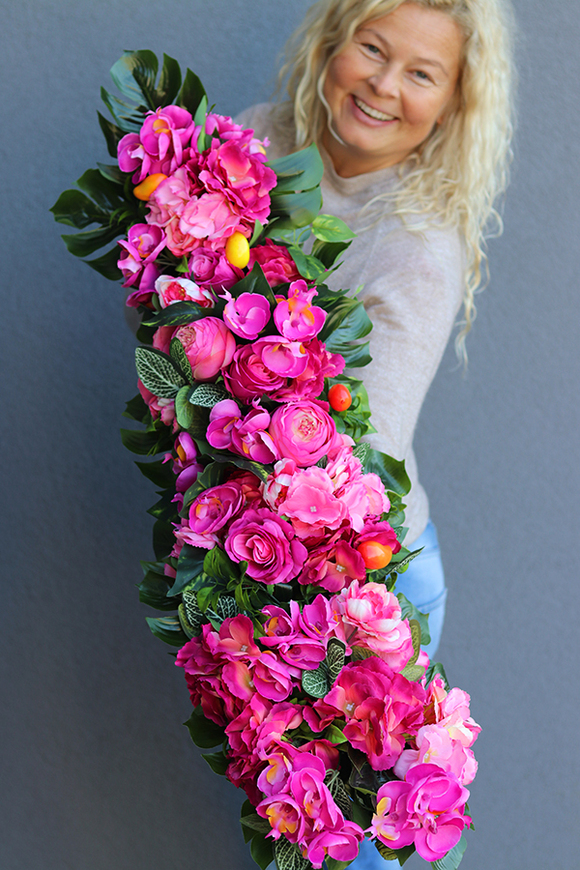 Jalona, girlanda kwiatowa z mango, dł.100cm  