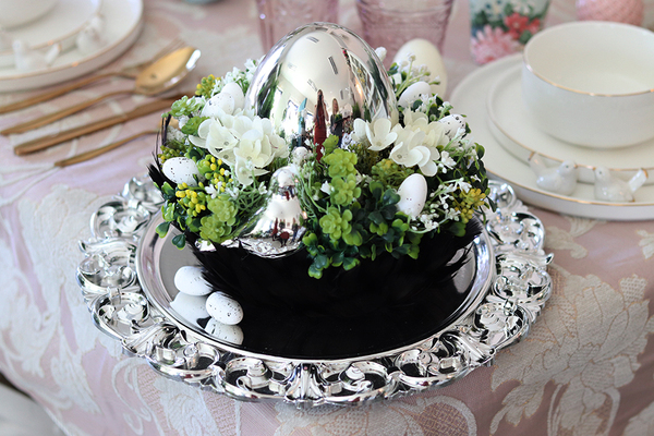 Pióra Glamour, Czerń, wielkanocny stroik, śr. 24/30cm