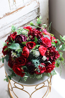 Reddito, komplet czerwonych dekoracji nagrobnych, bukiet +kompozycja 