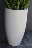 Geronia Fiberglass, wysokiej jakości sztuczna trawa w białej donicy, wys.170cm