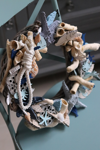 marynistyczny wianek na drzwi, Jurata, śr.34cm 