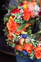 jesienny pomarańczowy wianek na drzwi Sentena, śr.32m 