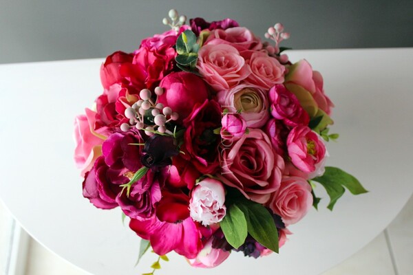 dekoracja kwiatowa / bukiet Leokadia Mini wys.25cm, szer. 29cm