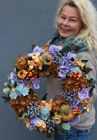 jesienny dekoracyjny wianek na drzwi Piękno Ogrodu, śr.40cm