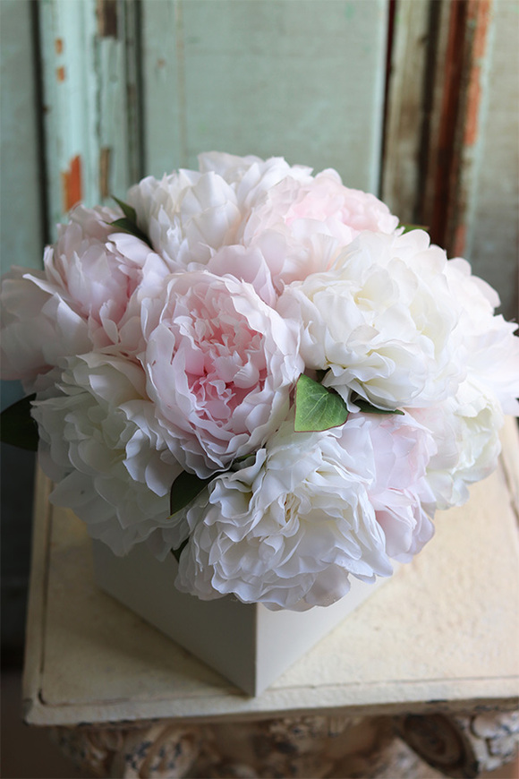 Peonies Flowers, flowerbox z gęstymi kwiatami peonii, wym.35x35cm