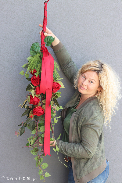 bukiet wiązanka nagrobna, Crispino, dł.110cm