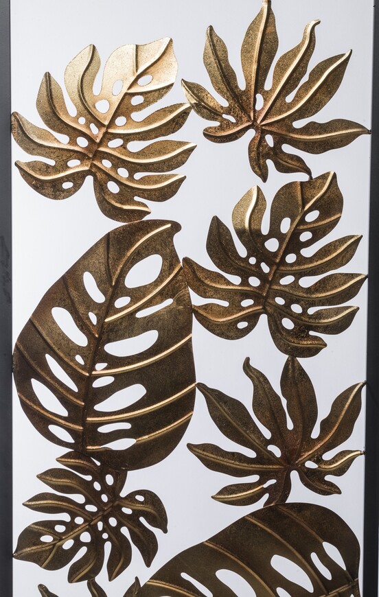 Jungle Haiti, złoty decor ścienny, wym.99.5x50x1cm