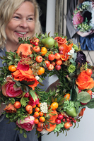 jesienny pomarańczowy wianek na drzwi Orangina, śr.32cm 