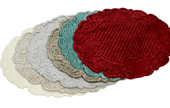 podkładka velvetowa owalna popiel 35x50cm