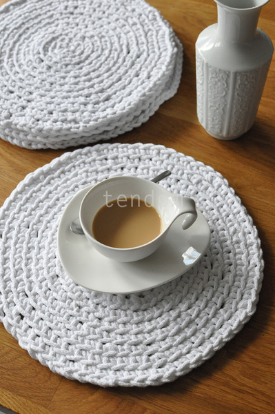 podkładki / maty kuchenne White, komplet 4 sztuk