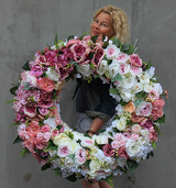 bardzo duży wianek na drzwi, Maria Antonina XXL, śr.90cm