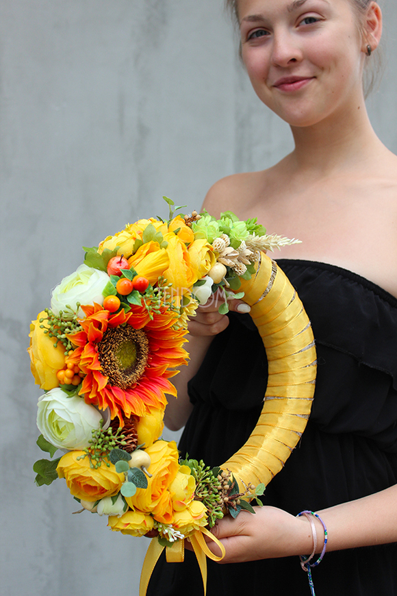 jesienny wianek Słonecznik, śr.34cm 