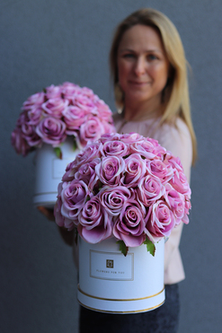 Excelsior, ekskluzywny flowerbox / kompozycja kwiatowa / bukiet, wys.33cm