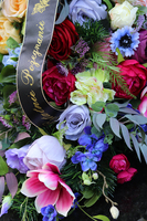 kompozycja / wiązanka pogrzebowa, Kolorowe Reminiscencje, dł.90cm