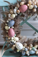 Easter Mood, wielkanocny wianek z piórami, śr.40cm 