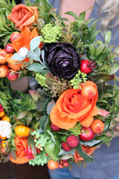 jesienny pomarańczowy wianek na drzwi Orangina, śr.32cm