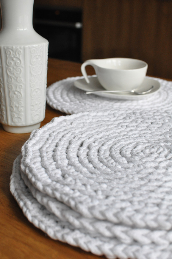 podkładki / maty kuchenne White, komplet 4 sztuk