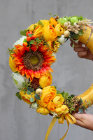 jesienny wianek Słonecznik, śr.34cm 