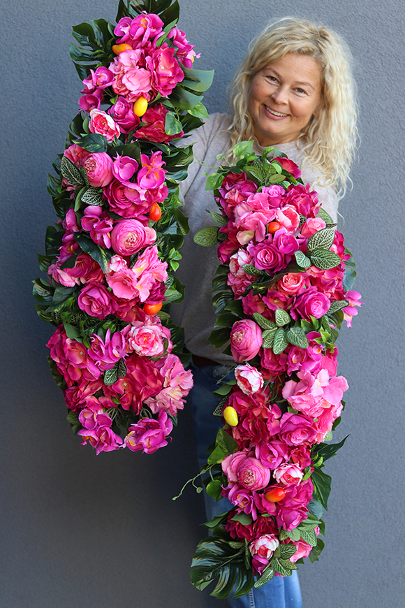 Jalona, girlanda kwiatowa z mango, dł.100cm  