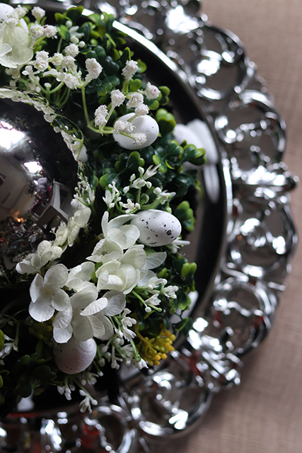 Pióra Glamour, Czerń, wielkanocny stroik, śr. 24/30cm