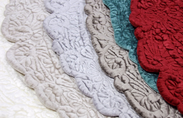 podkładka velvetowa owalna krem 35x50cm