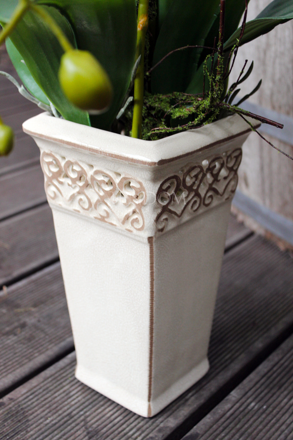 sztuczny storczyk Kassena w kolorze naturalnej bieli, wys.70cm