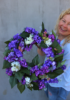 Bzy, wyjątkowy wiosenny wianek na drzwi, śr.45cm