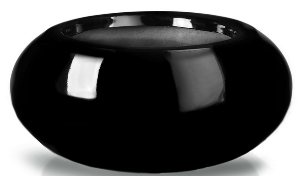 Fiberglass donica Circle Black 47x25cm