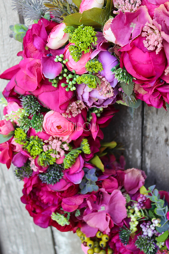 Fuksja Big ogromny wianek na drzwi, śr.45cm 