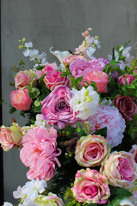 dekoracja / wiązanka nagrobna XL Różowa Aleja, dł.100cm 