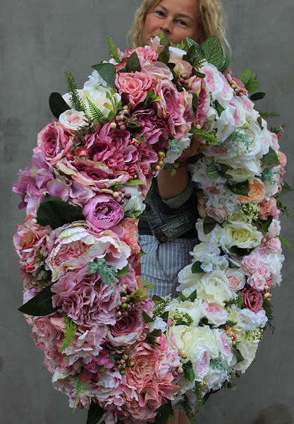 bardzo duży wianek na drzwi, Maria Antonina XXL, śr.90cm