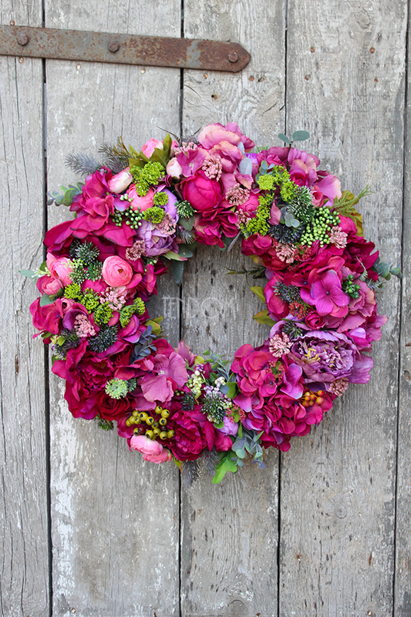 Fuksja Big ogromny wianek na drzwi, śr.45cm 