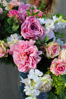 dekoracja / wiązanka nagrobna XL Różowa Aleja, dł.100cm 