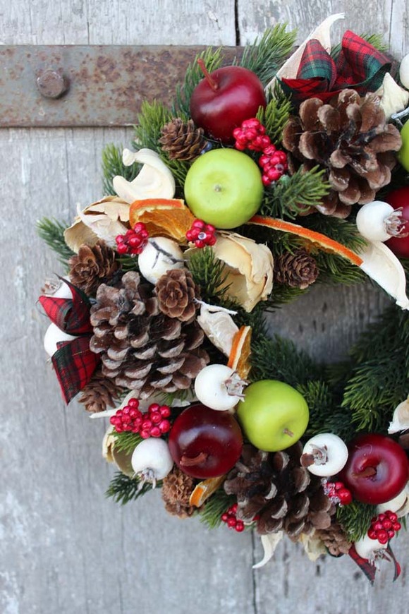 Jabuszka, świąteczny wianek / dekoracja, śr.27cm