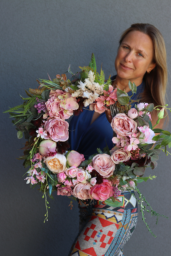 Bogactwo Natury Elegance 2, elegancki różowy wianek, śr.45cm