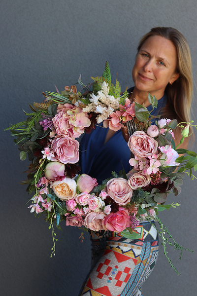 Bogactwo Natury Elegance 2, elegancki różowy wianek, śr.45cm