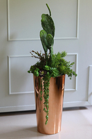 Acapulco Golderia, sukulenty z kaktusem w miedzianej donicy, wys.130cm 