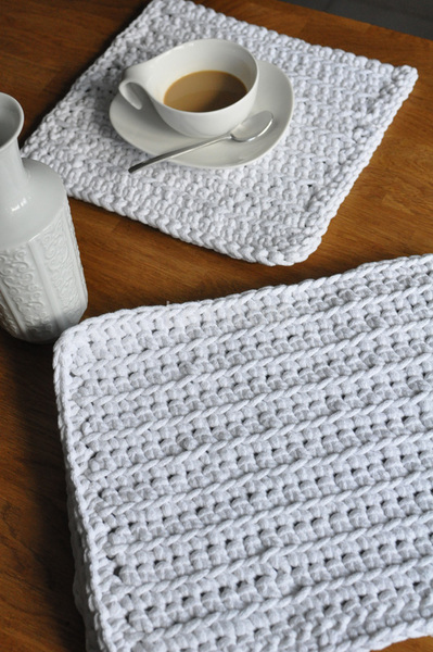 podkładki / maty kuchenne White, komplet 4 sztuk