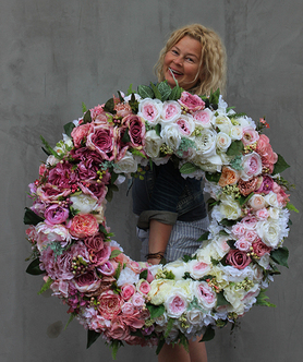 bardzo duży wianek na drzwi, Maria Antonina XXL, śr.90cm