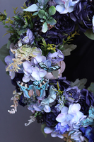 atrakcyjny kwiatowy wianek, Niebieska Łąka, śr.50cm 