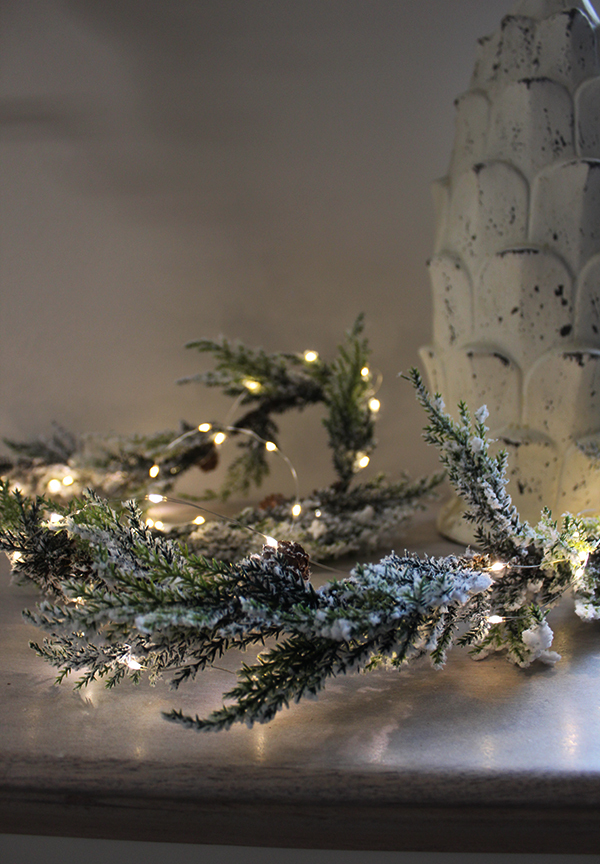 girlanda Naturalne Święta ze światełkami led, dekoracja na stół / kominek, dł.180cm