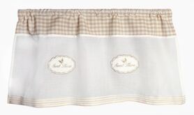 bawełniana zazdrostka Home Check, beżowa, wym.50x200cm