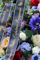 kompozycja / wiązanka pogrzebowa, Kolorowe Reminiscencje, dł.90cm