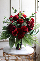 Reddito, komplet czerwonych dekoracji nagrobnych, bukiet +kompozycja 