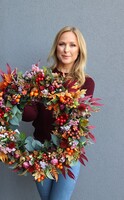 atrakcyjny kwiatowy wianek, Jesienna Muzyka, śr.44cm 