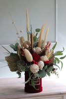 flowerbox welurowy z suszem, Marttimo Bordo Velvet, wys.66cm  