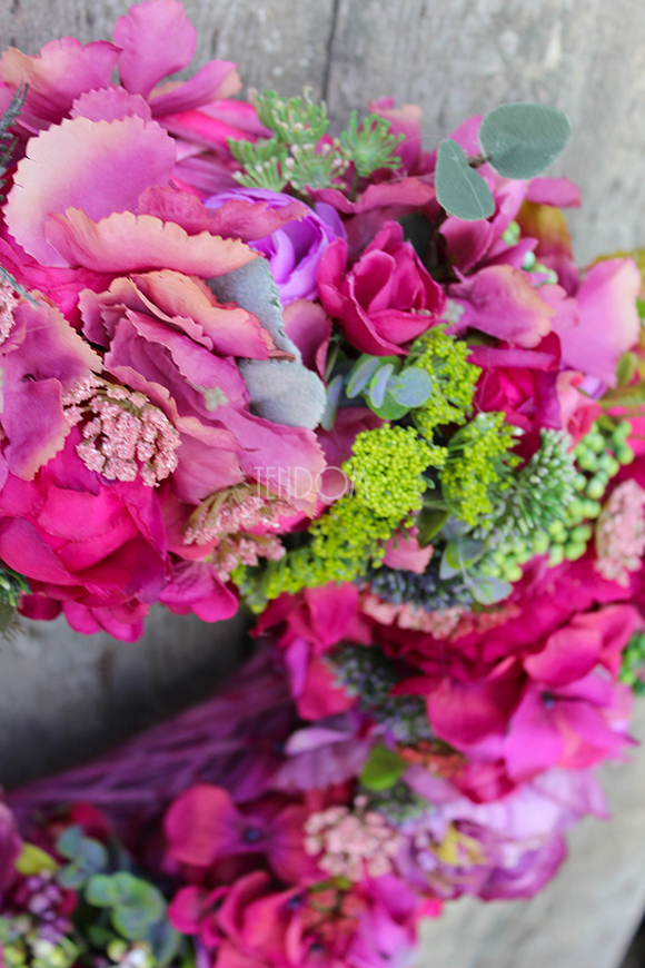 Fuksja Big ogromny wianek na drzwi, śr.45cm 