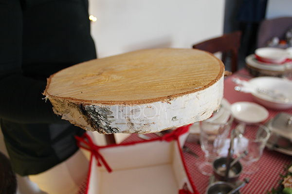 drewniana podstawka, plaster drewna Urokliwe Święta, wym.28cm